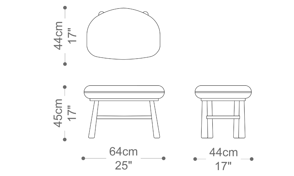 Image of the main dimensions of the product
